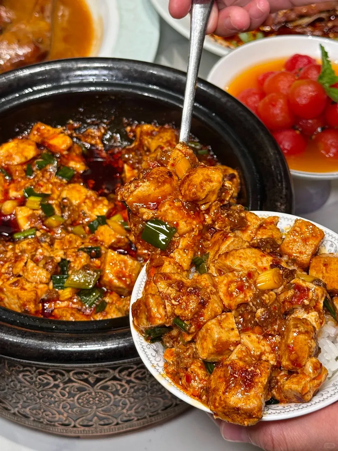 Mapo tofu with chili oil and Sichuan peppercorn