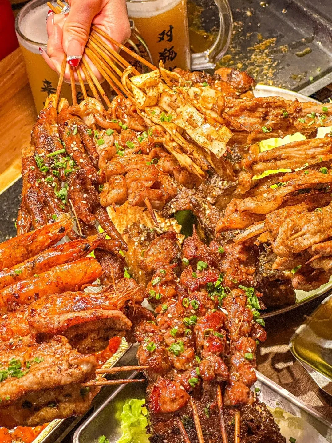Cheap street barbecue skewers in Guangdong