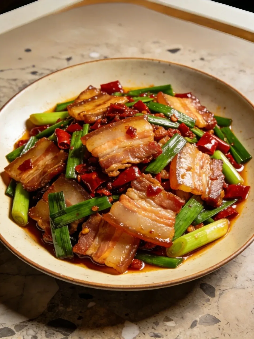Sichuan twice-cooked pork with peppers