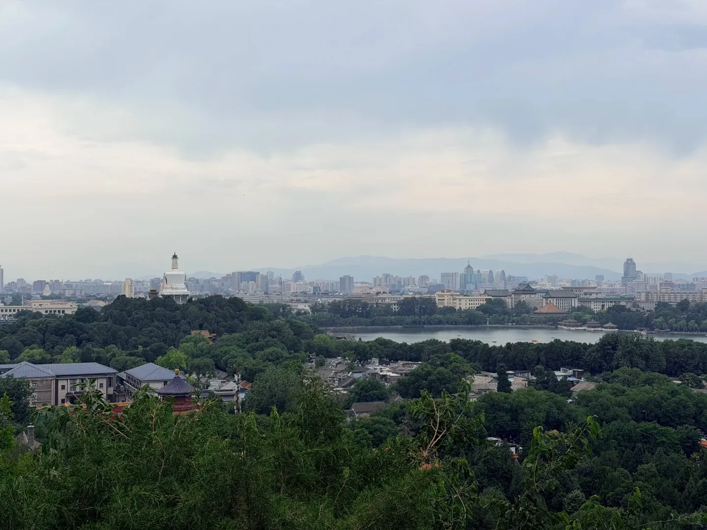 View north from Jingshan along Beijing's central axis to the Bell and Drum Towers