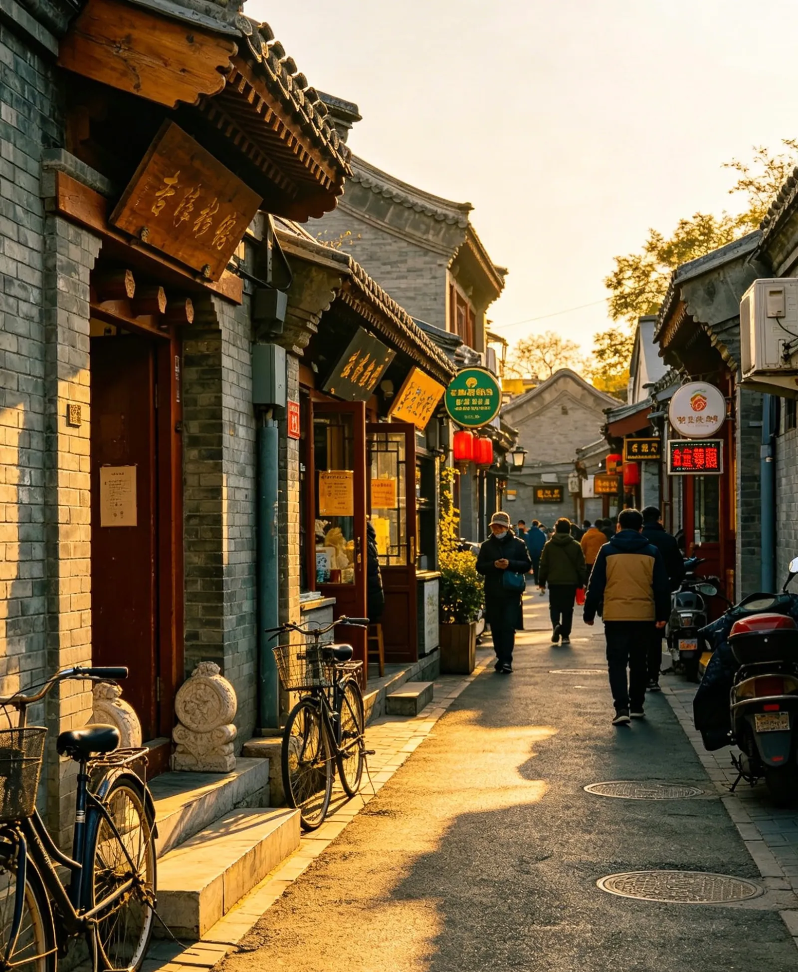 Shops and snack stalls along Nanluoguxiang