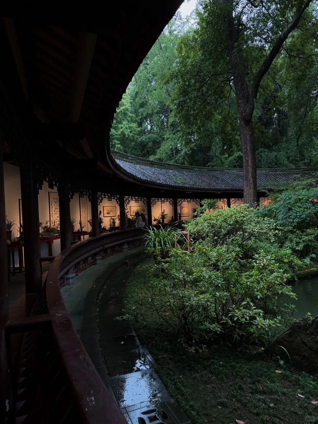 The bamboo-shaded gardens and thatched-roof cottage of Du Fu's Thatched Cottage in Chengdu