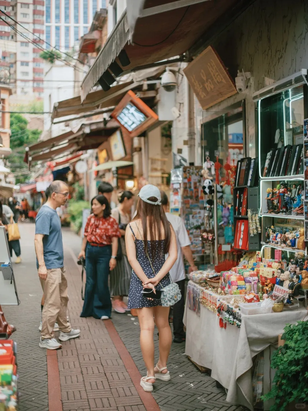 A narrow leafy lane inside Tianzifang