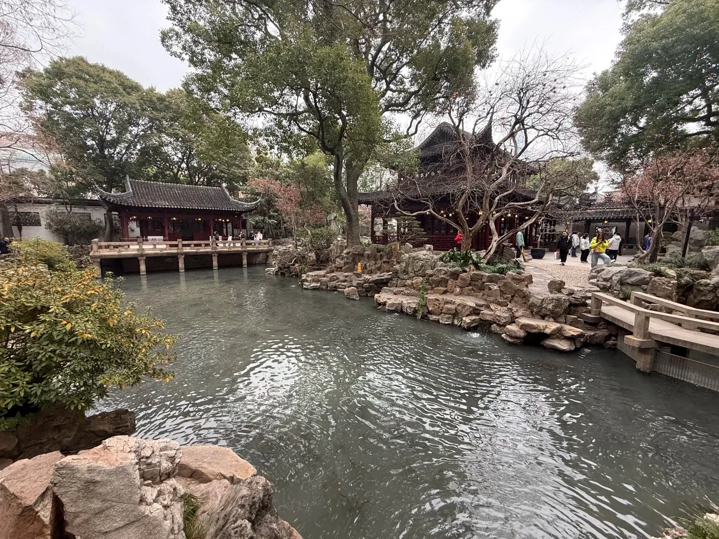 Traditional pavilions and rockeries inside Yu Garden