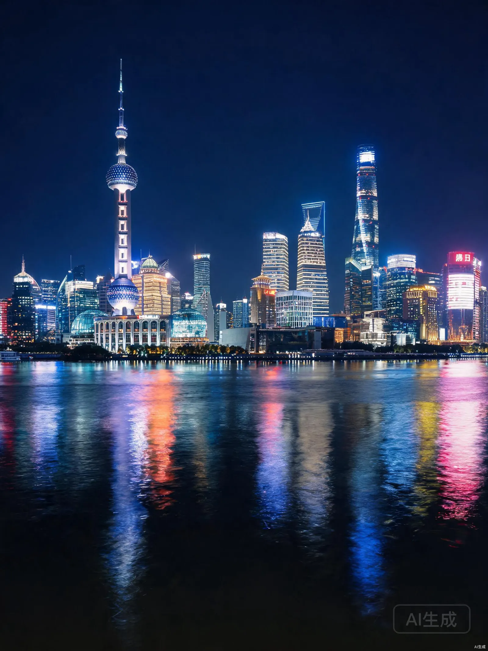 Shanghai Lujiazui skyline illuminated at night
