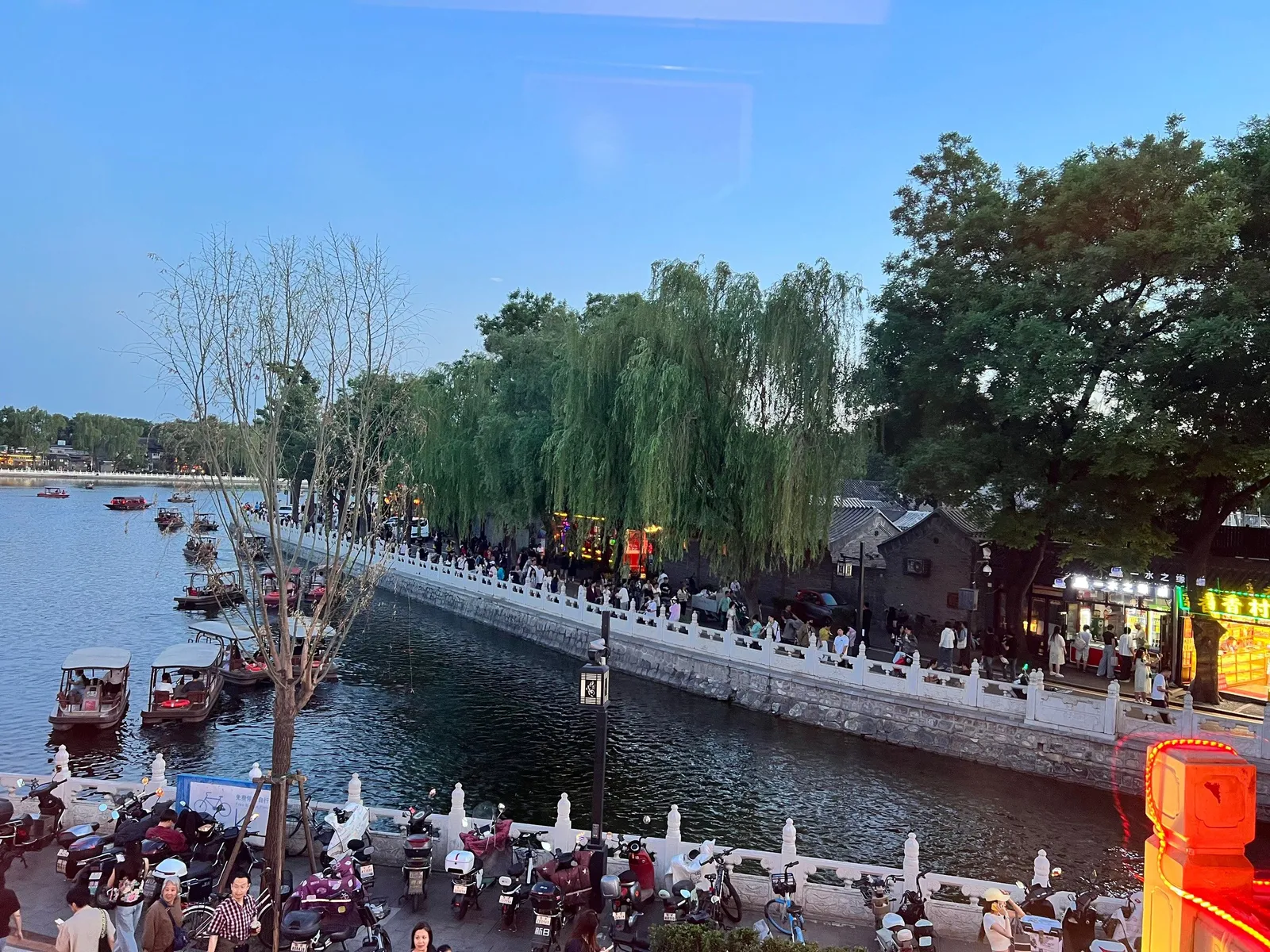 Shichahai lake and traditional Beijing buildings
