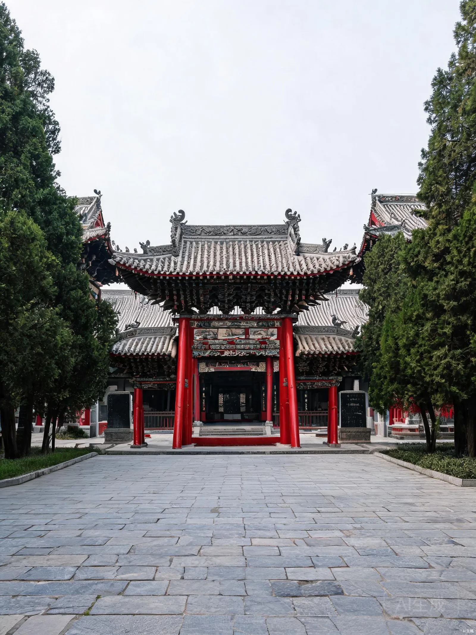 Traditional courtyard architecture in a Xi'an museum complex