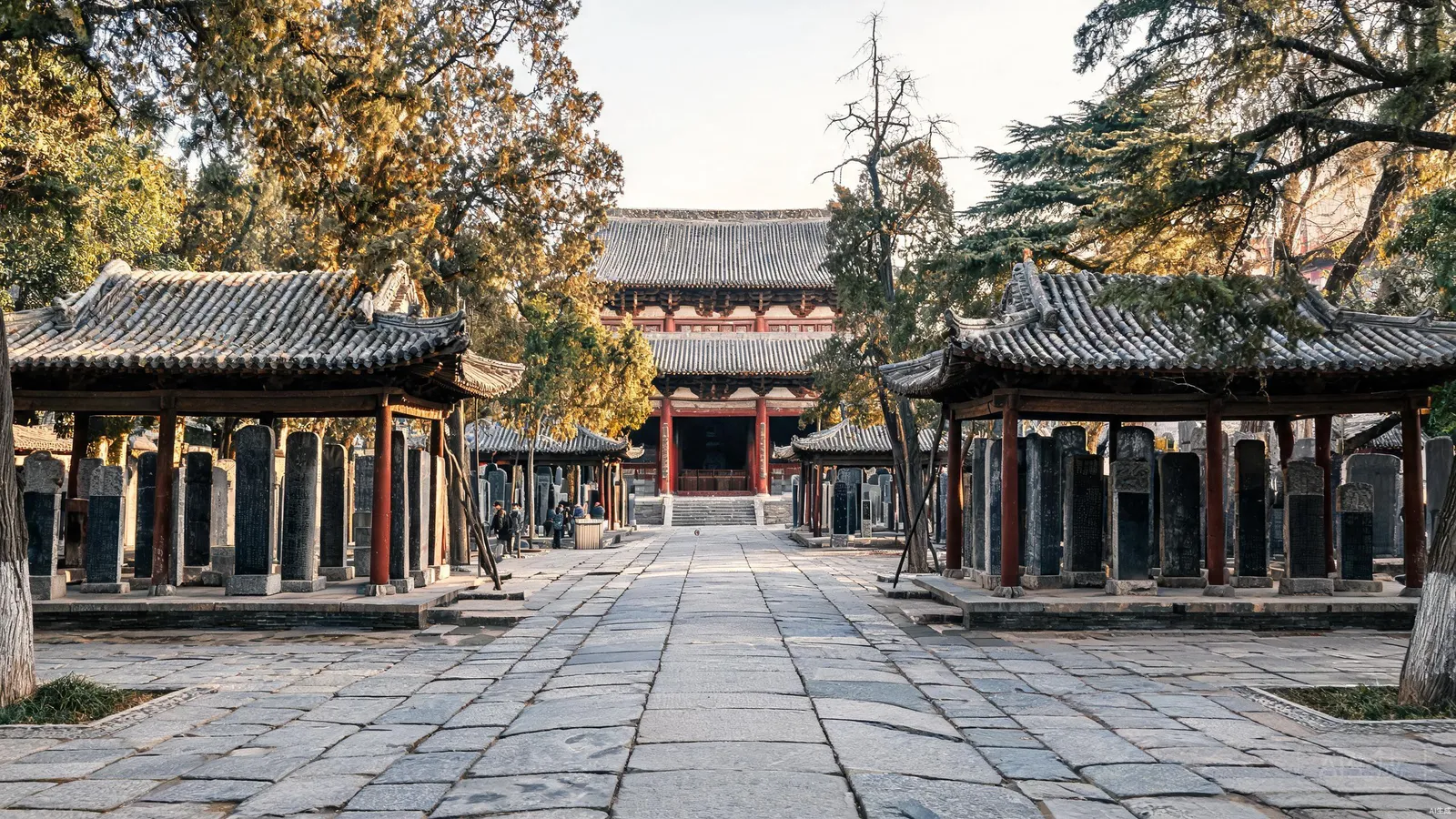 Courtyard and historical buildings at Xi'an Beilin Museum